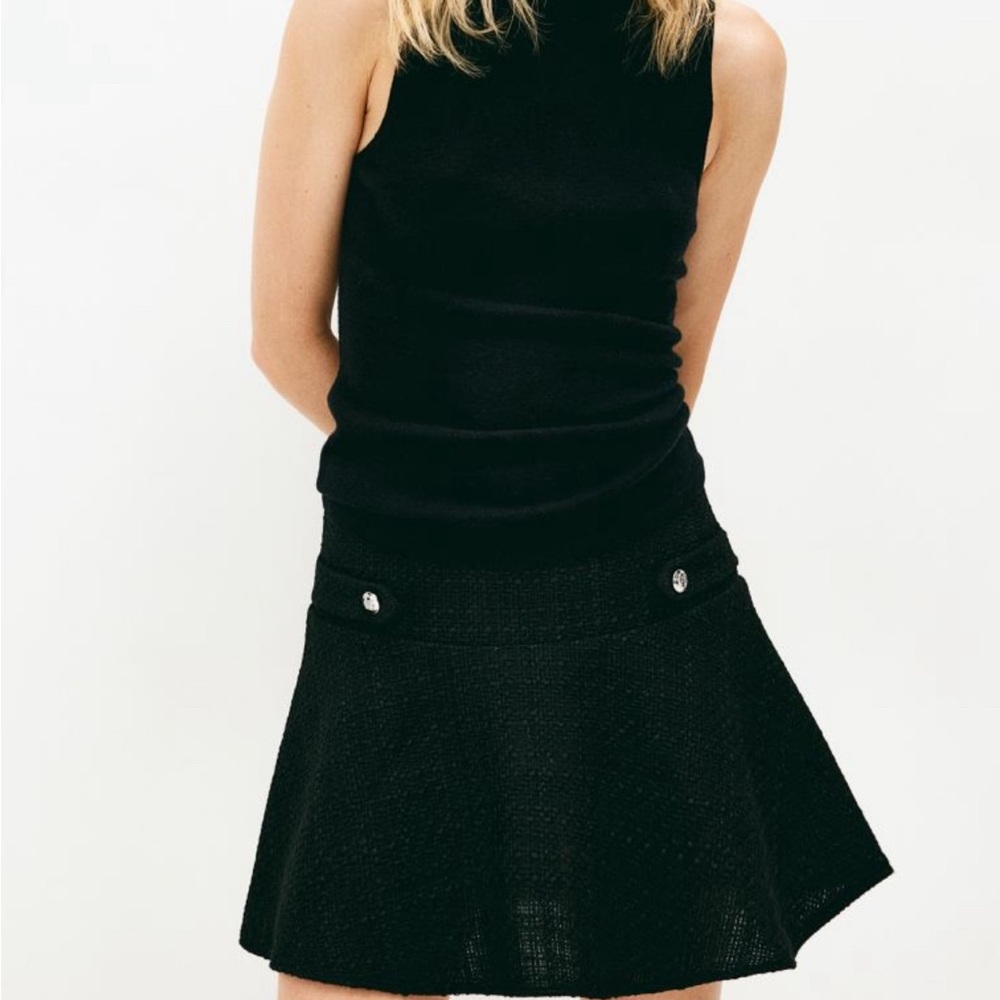 Black tweed miniskirt